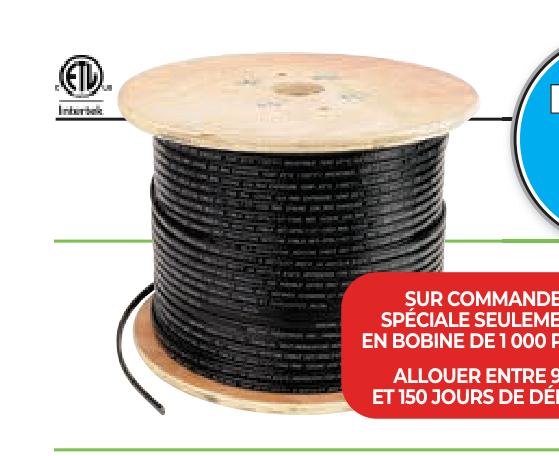Rallonge de câble froid avec fiche de 120 V (Clip-on-kit)