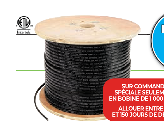 Câble chauffant autorégulant REM de 8 mm avec gaine en thermoplastique