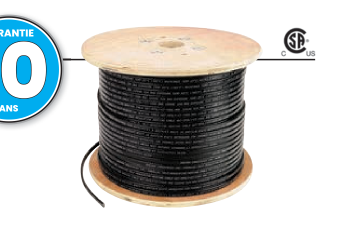 Câble chauffant autorégulant MPV-TP de 15,4 mm avec gaine en thermoplastique - 15MVP-TP