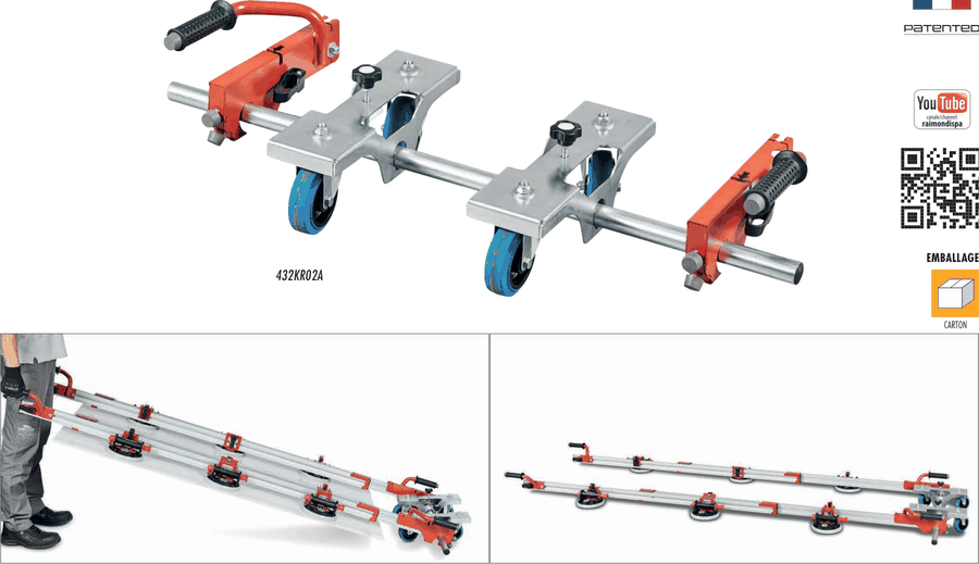 Tile suction cup and transport cart